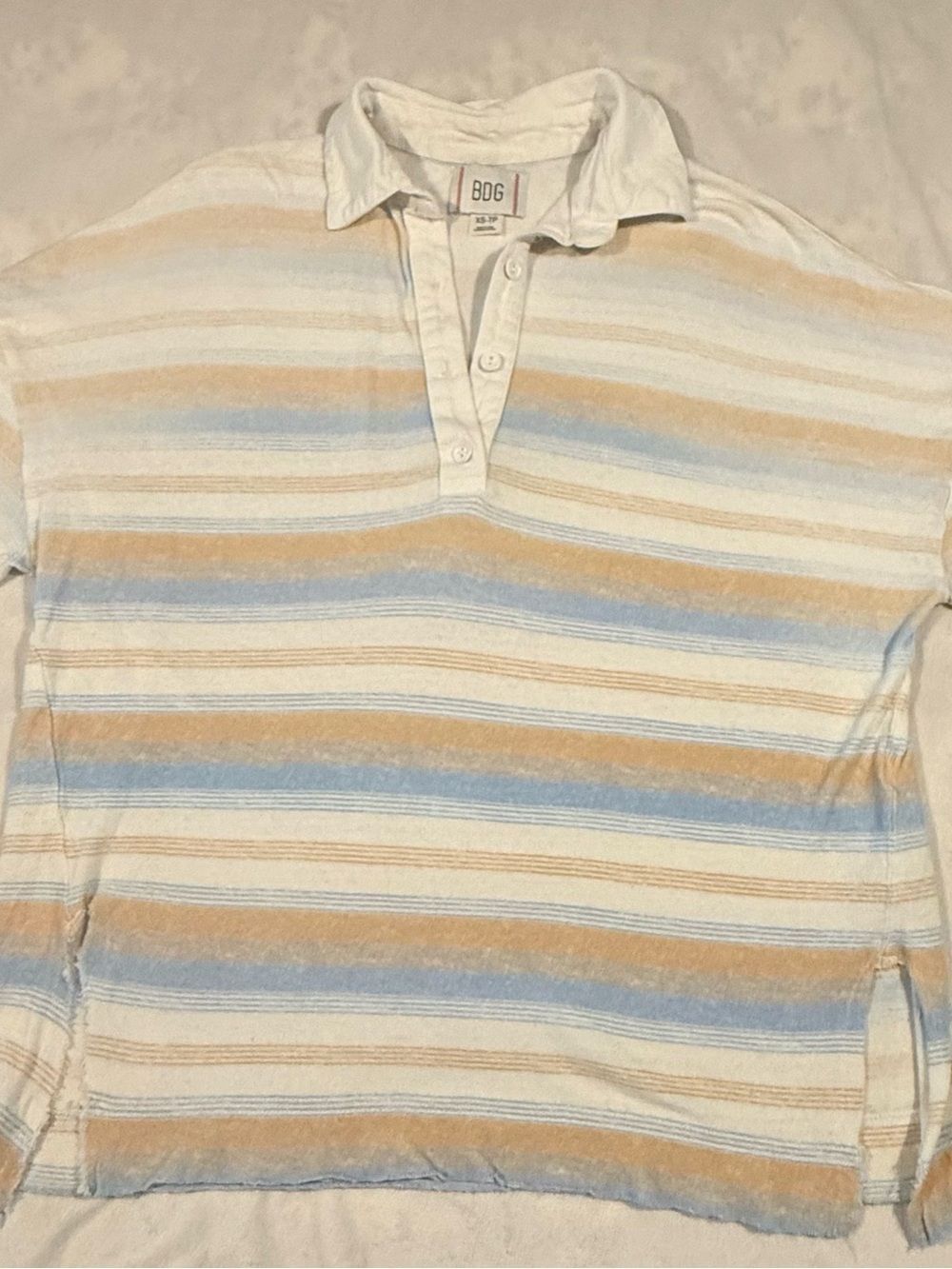 Women’s BDG Urban Outfitters Striped Long Sleeve Polo Shirt XS